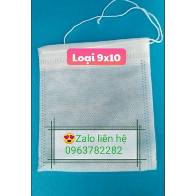 100 túi lọc có dây kích thước 9x10 đựng trà, gia vị